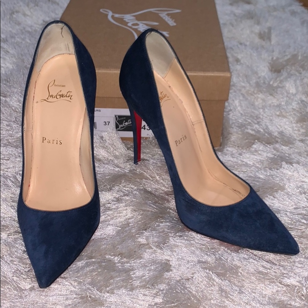 Christian Louboutin Navy Suede So Kate Pumps